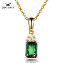 ML Natural green tourmaline 18K Pure Gold Pendant Real AU 750 Solid Gold  Upscale  Classic Party Fine Jewelry Hot Sell New 2020 2024 - buy cheap