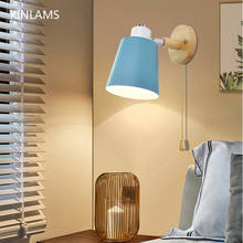 Lâmpadas de parede modernas de madeira led cor iluminação interior decorativecabeceira lâmpada e27 decoração da parede nordic quarto sala macaron luz 2024 - compre barato