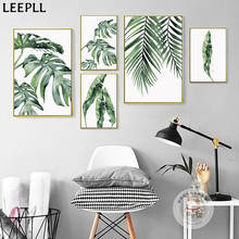 Watercolor Plant Green Leaf Canvas Painting Wall Art Print Picture Modern Minimalist Poster Bedroom Living Room Home Decoration 2024 - buy cheap