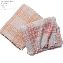 Naizaiga 100% boiled wool plaid women thick winter warm fashion scarf big size shawl,  DQYR129 2024 - buy cheap