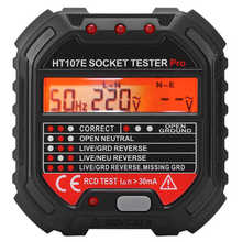 Ht107e tomada tester precisa display lcd circuito polaridade tensão detector uk plug 90-250v 2024 - compre barato