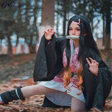 Disfraz de Anime de Kimetsu no Yaiba, nuevo disfraz de Cosplay de demonio asesino, Kimetsu no Yaiba, Kamado, Nezuko, traje de Kimono japonés, Kimetsu no Yaiba 2024 - compra barato
