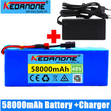 Литий-ионная батарея 48 в 48 в 58 Ач 1000 Вт 13S 3P комплект литий-ионный батарей для электрического велосипеда 54,6 в скутера с BMS + зарядным устройством 2024 - купить недорого