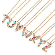 2020 Gold Color Initial Multicolor Necklace Letter Necklace Name Jewelry For Women Accessories Girlfriend Gift INS 2024 - buy cheap