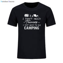Camiseta terapêutica acampamento, camiseta de algodão, trailer, barraca, acampamento, verão, tops da moda, manga curta, camiseta masculina streetwear 2024 - compre barato