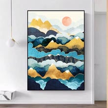 Abstract Mountain Sunrise Landscape Picture Canvas Painting Nordic Style Posters and Prints Wall Art Cuadros Modern Home Decor 2024 - buy cheap