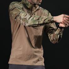 Мужская камуфляжная рубашка с рукавами стремительного нападения, униформа для страйкбола, футболка мужская 2024 - купить недорого