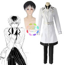Tokyo Ghoul Kaneki Ken Sasaki Haise Cosplay Costume Full Set Suit Coat Shirt Pants Halloween Party / White Black Mixed Short Wig 2024 - buy cheap