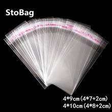 StoBag-bolsas autoadhesivas transparentes, embalaje de joyería resellable, Opp Poly, embalaje de plástico para dulces, regalo, 4x1000x10cm, 9/4 Uds. 2024 - compra barato