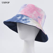 Chapéu uspop feminino de algodão, chapéus de balde com tinta, chapéus de algodão de verão, chapéus de sol de aba larga 2024 - compre barato