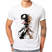 New Sale Men T-Shirt Groot And Venom Mens Clothing Printed Funny T Shirts Casual Short Sleeve Tops Cotton Tee Shirt For Man 2024 - buy cheap