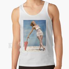 Camisetas sin mangas de Marilyn Monroe : All Beached Out, chaleco sin mangas de Marilyn Monroe Vintage Hollywood Old Hollywood 2024 - compra barato
