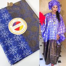 Vestidos de novia tradicionales de Guinea y Senegal, tela Bazin Riche, Jacquard azul, Material 2020 algodón, novedad de 100% 2024 - compra barato