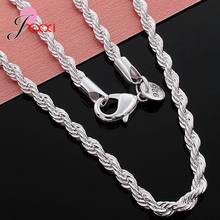 Wholesale 925 Sterling Silver Twisted Rope Chain Necklace Fashion Party Jewelry for Men Women Christmas Gifts Drop Shipping 2024 - buy cheap