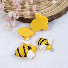 Abalorios de resina con diseño de animales, llaveros colgantes de abeja, accesorios para hacer pendientes, 10 unids/lote 2024 - compra barato