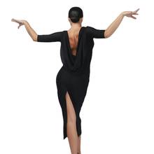 Black Backless Women Latin Dance Dress Dancing Clothes Dance wear Rumba Dress Latina Salsa Dress Party Dress Tango 2024 - buy cheap