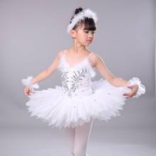 Disfraz profesional de tutú de Ballet para niñas y niños, traje de bailarina de Lago de cisne blanco, Ropa de baile 2024 - compra barato