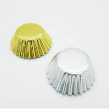 100000 pcs  2.5 cm Mini Gold Silver Foil Cupcake Cases Paper Muffin Liners Cake Cups Baking Mould 2024 - buy cheap