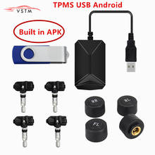 Система мониторинга давления в шинах (TPMS), с 4 внутренними датчиками, USB, для систем на Android, сигнализация давления в шинах, 0-116psi 2024 - купить недорого
