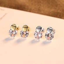 Women Earrings S925 Sterling Silver Zircon Stud Earrings for Bride 18k Gold Plated Earrings Wedding Bride Jewelry Accessories 2024 - buy cheap