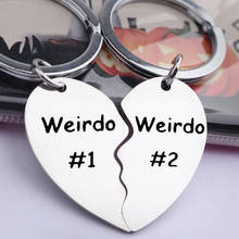 Best Friend's Birthday Gift Girl Weird 1/2 Keychain Set for Boyfriend Anniversary Gift Split Heart Keychain for Her To Give Him 2024 - buy cheap