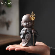 1 PCS Purple Clay Ornament Small Buddha Statue Monk Figurine Tea Pets Boutique Tea Table Decoration Handmade Tea Set Crafts 2024 - buy cheap