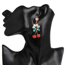 Cute Red Cherry Drop Earrings for Women Sweet Fruit Shape Pendant Earrings Female Student Ear Jewelry Couple Gifts 2024 - buy cheap