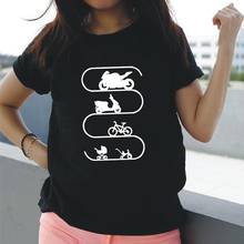 Tshirt Women 2021 Summer Baby-Car Bike Bicycle Motorcycle Evolution T Shirt Women Tops Funny Baby Carriage Buggy Tee Shirt Femme 2024 - buy cheap