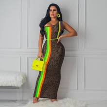 VAZN 2021 Summer Sexy European and American Nightclub Fashion Printed Multi-Color One-Line Shoulder Dress 2024 - buy cheap