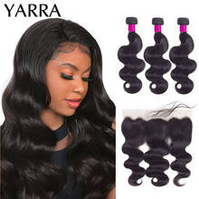 Peruvian Body Wave Bundles with Frontal On Sale Body Wavy Human Hair Bundles with Frontal 13x4 Pre Plucked with Baby Hair Yarra 2024 - buy cheap