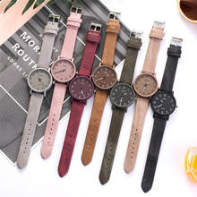 Relojes Retro sencillos para mujer, reloj de pulsera de cuarzo informal, correa de cuero Multicolor, nuevo 2024 - compra barato