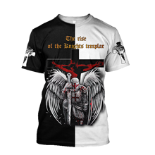 Camiseta Hipster para hombre, camisa de manga corta con estampado 3D de Jesús y Caballeros Templarios, camisetas informales Unisex 2024 - compra barato