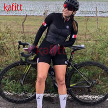 Calfette 2021 New Women's Triathlon Sports Long-sleeved Cycling Jersey Black Temperament Suit Sexy Tights Shirt Jumpsuit 2024 - buy cheap