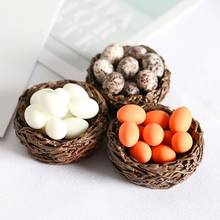 Simulation Natural Scene Mini Bird Nest Egg Model 1/12 Dollhouse Home Scene Mini Simulation Decor Toy Accessories Toy 2024 - buy cheap