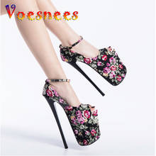 Voesnees Fashion Stiletto Pumps Women Shoes Spring Autumn Platform Women High Heels 22 CM Shallow Flowers OL Female Party Shoes 2024 - buy cheap