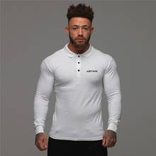 High Quality Solid Color Sportswear Fitness Polo Shirt Cotton Casual Polo Shirts Mens Autumn Slim Fit Long Sleeve Poloshirt Men 2024 - buy cheap