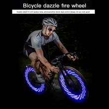 Refletor de luz de roda de mountain bike de dupla face 32 led colorido cavaleiro falou luz de advertência sinal de raio reflexivo 2024 - compre barato
