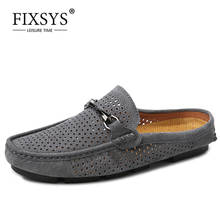 FIXSYS-mocasines de verano para hombre, zapatos ligeros, transpirables, con huecos, diseño de Metal, suaves, planos 2024 - compra barato
