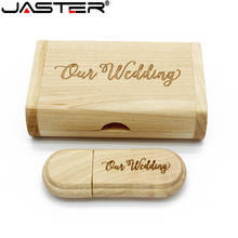 JASTER-unidad Flash USB de arce con caja, Pendrive de madera con logotipo gratis de 5 uds, 16GB, 32GB y 64GB, regalo de boda, 2,0 2024 - compra barato