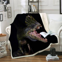 Cobertor da família do dinossauro para crianças dos desenhos animados microfibra jurássico de pelúcia sherpa lance cobertor no sofá cama meninos 2024 - compre barato