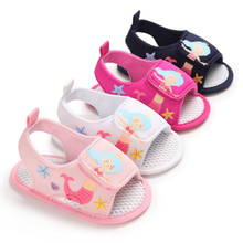 Sandalias de princesa para bebés y niños, zapatos suaves transpirables con estampado de dibujos animados, de 0 a 18M, 4 colores 2024 - compra barato