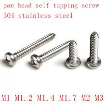 100PCS   M1 m1.2 m1.4 m1.7 m2 m3 stainless steel electronic screw cross recessed phillips round pan head self tapping screw 2024 - buy cheap