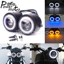 Faro delantero para Harley Sportster Softail Dyna Cafe Racer Scrambler Honda Suzuki LED Angle Eye individual Twin Dual Dominator 2024 - compra barato