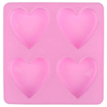 4 Cavity 15*15*2CM Handmade Silicone Soap Mold Heart 3d Craft Soap Making For Candle Resin Mould 2024 - buy cheap