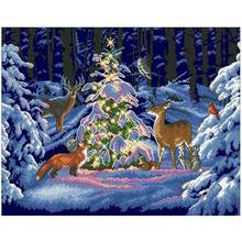 hot selling Forest Christmas Night patterns Counted Cross Stitch  DIY Chinese Cross Stitch Kits Embroidery Needlework Sets 2024 - buy cheap