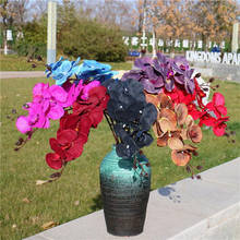 Efecto de pintura al óleo falsa, flor de Orquídea Artificial, orquídeas decorativas en 11 colores, negro/rojo/azul/rosa/blanco 2024 - compra barato