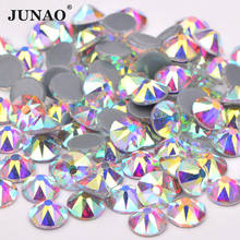 Junao-pedra de cristal strass com 16 facetas cortadas, alta qualidade, ss16, 20, 30, glitter, ab, vidro, correção quente, transferência por ferro 2024 - compre barato