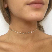 HebeDeer Classic Choker Necklace Chain Women Necklaces Jewelry Silver Color Trendy Girl Acrylic Pendant Collares Collier 2024 - buy cheap