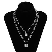 Goth Stainless Steel Chain Lock Pendant Necklaces For Women Men Punk Jewelry On The Neck Grunge Aesthetic Egirl Eboy Accessories 2024 - buy cheap