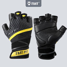 TMT-guantes de cuero para hombre, mancuernas transpirables para entrenamiento de Fitness, gimnasio, Crossfit, levantamiento de pesas 2024 - compra barato